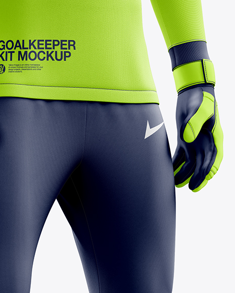 Men S Full Soccer Goalkeeper Kit With Pants Mockup Hero Shot In Apparel Mockups On Yellow Images Object Mockups