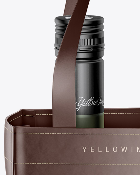 Bag With Wine Bottles Mockup - Front View in Bottle ...