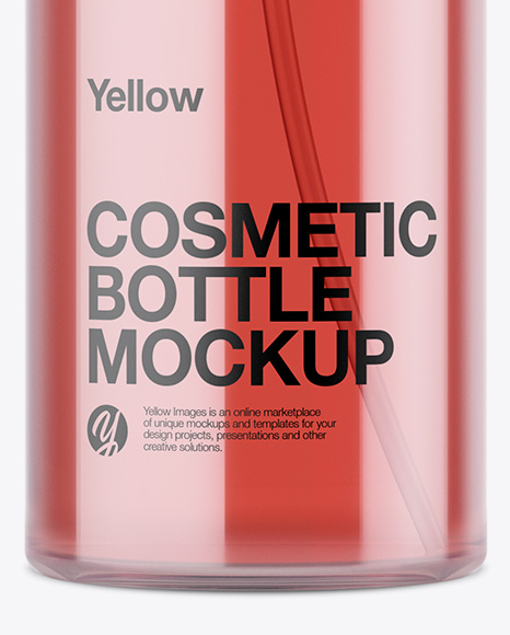 Cosmetic Bottle With Pump Mockup PSD #1