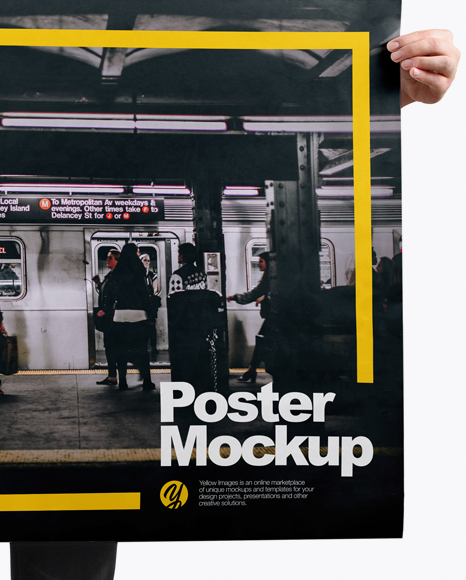 Download Man With A1 Poster Mockup in Stationery Mockups on Yellow ...