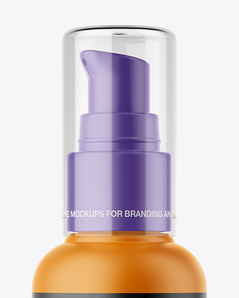 Matte Cosmetic Bottle With Pump Mockup PSD #2