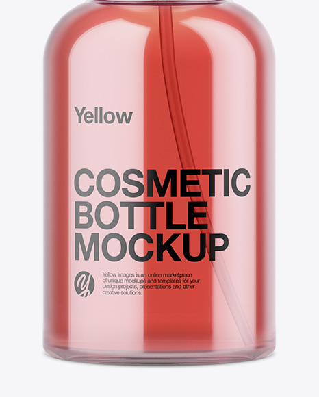 Cosmetic Bottle With Pump Mockup PSD #1