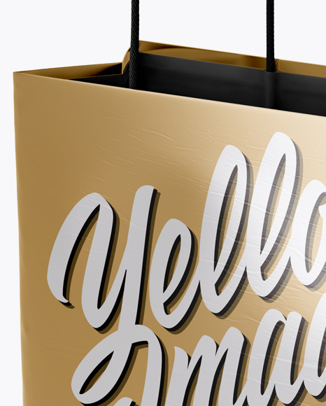 Download Square Metallic Paper Bag Mockup Half Side View In Bag Sack Mockups On Yellow Images Object Mockups PSD Mockup Templates