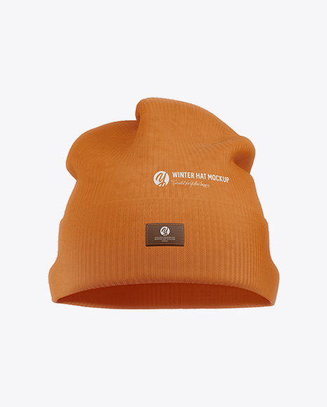 Turn Up Beanie Hat Mockup - Front View