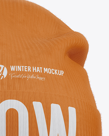 Turn Up Beanie Hat Mockup - Front View