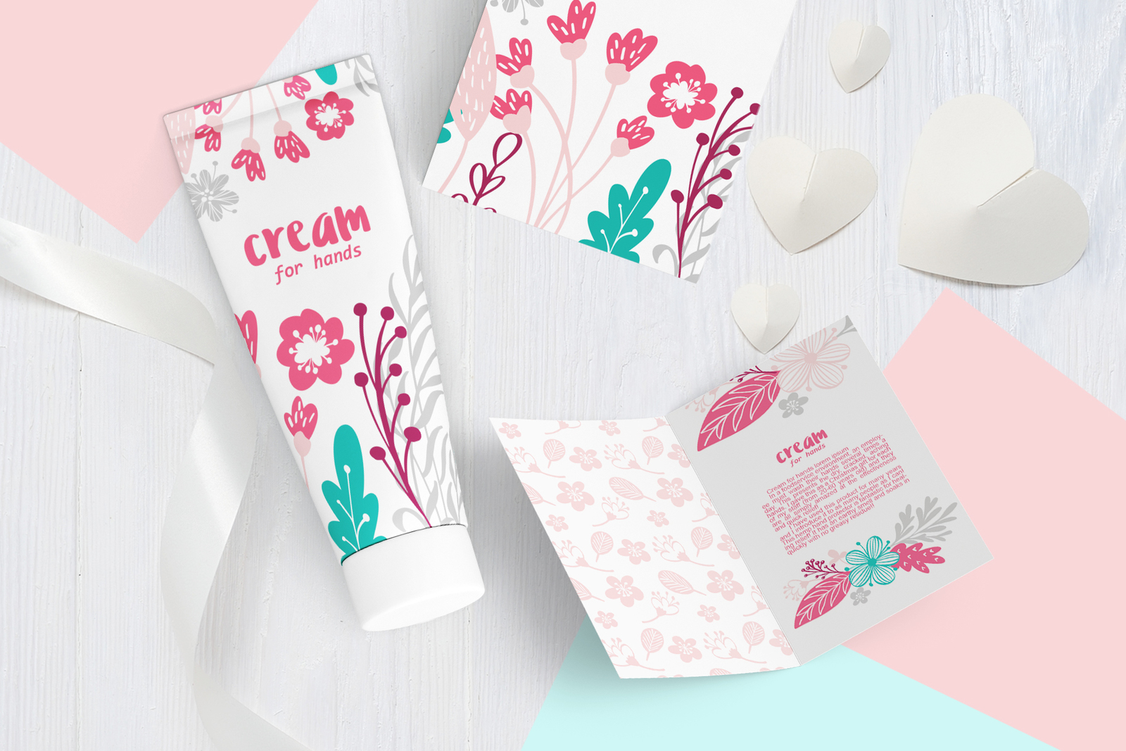 Download Spring Vector Lettering Floral Greeting Card In Illustrations On Yellow Images Creative Store Yellowimages Mockups