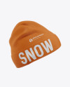 Download Turn Up Beanie Hat Mockup - Side View in Apparel Mockups ...