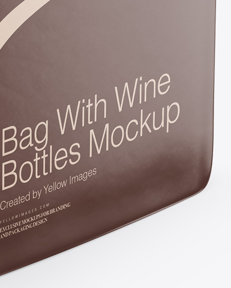 Bag With Wine Bottles Mockup   Half Side View (High Angle Shot) PSD #6