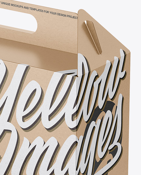 Kraft Paper Box Mockup   Front View PSD #1
