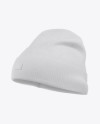 Turn Up Beanie Hat Mockup - Halfside View