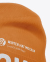 Turn Up Beanie Hat Mockup - Halfside View in Apparel ...