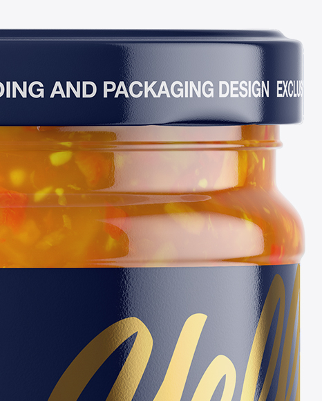 Clear Glass Jar with Sweet   Sour Sauce Mockup PSD #1