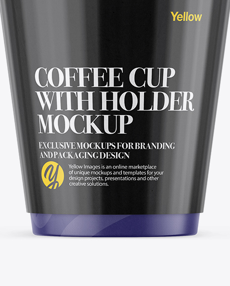 Coffee Cup With Sleeve Mockup Front View PSD #1