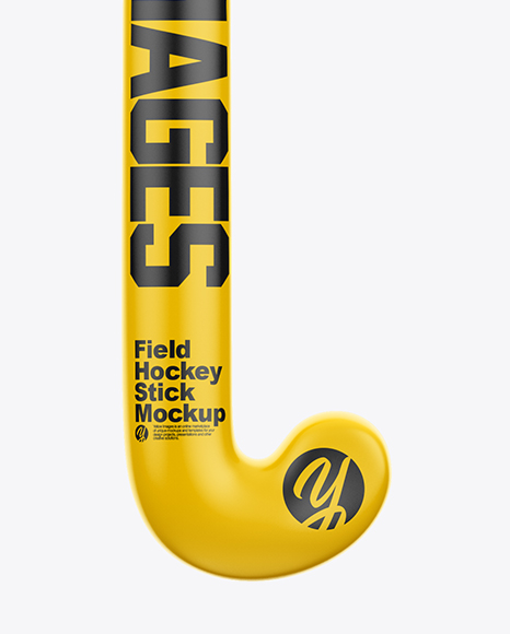 Matte Field Hockey Stick - Front & Back Views on Yellow Images Object