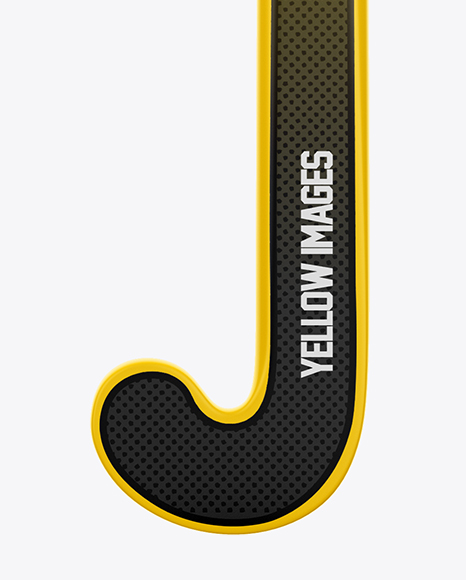 Matte Field Hockey Stick - Front & Back Views on Yellow Images Object