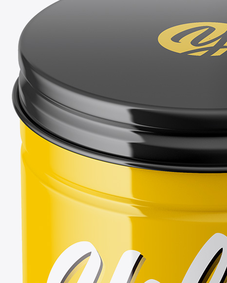 Glossy Tin Box Mockup   High Angle Shot PSD #2