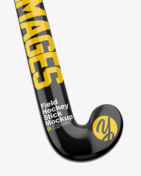 Glossy Field Hockey Stick Half Side View Hero Shot In Object Mockups On Yellow Images Object Mockups