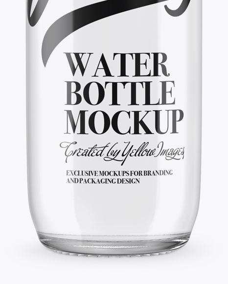 Clear Glass Water Bottle Mockup PSD #6