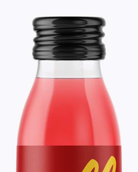 Clear Glass Pink Drink Bottle Mockup PSD #2