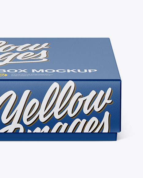 Matte Paper Box   Front View (High Angle Shot) PSD #1