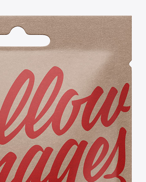 Download Kraft Stand Up Pouch Mockup Front View In Pouch Mockups On Yellow Images Object Mockups