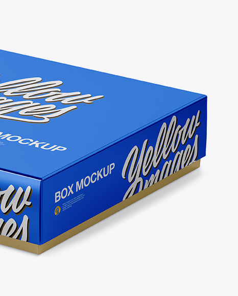 Metallic Paper Box Mockup   Half Side View (High Angle Shot) PSD #1