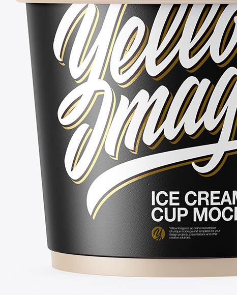 Download Ice Cream Cup Mockup In Cup Bowl Mockups On Yellow Images Object Mockups PSD Mockup Templates