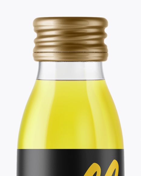 Clear Glass Yellow Drink Bottle Mockup PSD #1