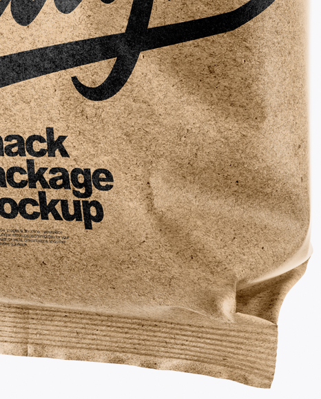 Kraft Paper Snack Package Mockup   Half Side View PSD #1