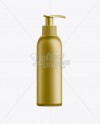 Download Gold Plastic Cosmetic Bottle with Batcher - 150 ml in Bottle Mockups on Yellow Images Object Mockups