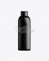 Black Plastic Cosmetic Bottle with Cap - 150 ml on Yellow Images Object