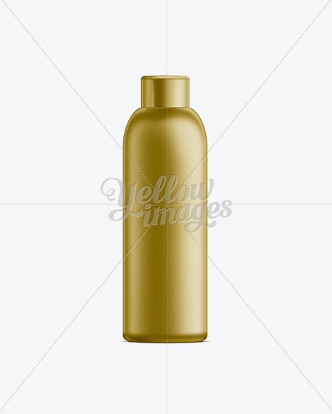 Gold Plastic Cosmetic Bottle with Cap - 150 ml