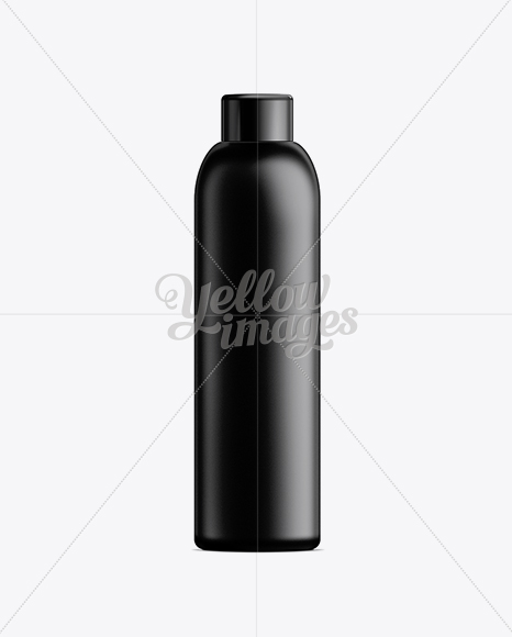 Download Black Plastic Cosmetic Bottle With Cap 200 Ml In Bottle Mockups On Yellow Images Object Mockups