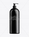 Black Plastic Cosmetic Bottle with Batcher - 1000 ml on Yellow Images