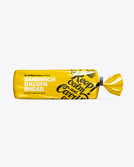 Extra Large Plastic Bag With Clip For Bread In Bag Sack Mockups On Yellow Images Object Mockups