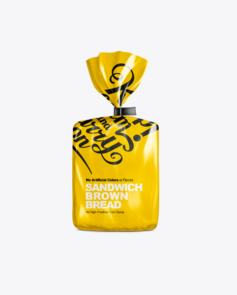 Download Small Plastic Bag With Clip For Bread In Bag Sack Mockups On Yellow Images Object Mockups