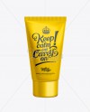 White Plastic Cosmetic Tube With Cap - 50ml on Yellow Images Object Mockups