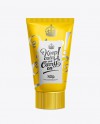 White Plastic Cosmetic Tube With Cap - 50ml on Yellow Images Object Mockups