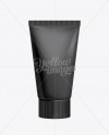 Black Plastic Cosmetic Tube With Cap - 50ml on Yellow Images Object Mockups