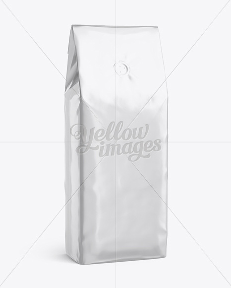 Download Foil Coffee Bag With Valve Mockup Front View In Bag Sack Mockups On Yellow Images Object Mockups Yellowimages Mockups