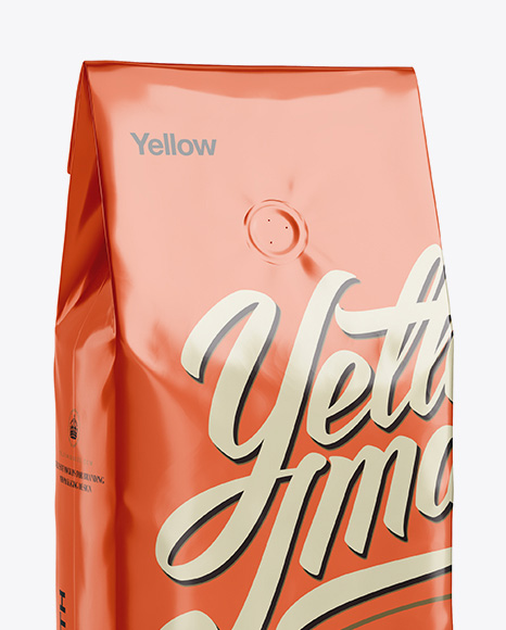 Foil Coffee Bag With Valve Mockup   Half Turned View PSD #6