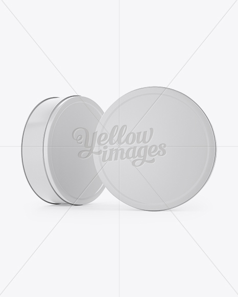 Two Round Tin Cans Mockup In Can Mockups On Yellow Images Object Mockups