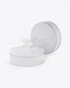 Two Round Tin Cans Mockup - Halfside View (High-Angle Shot) - Free