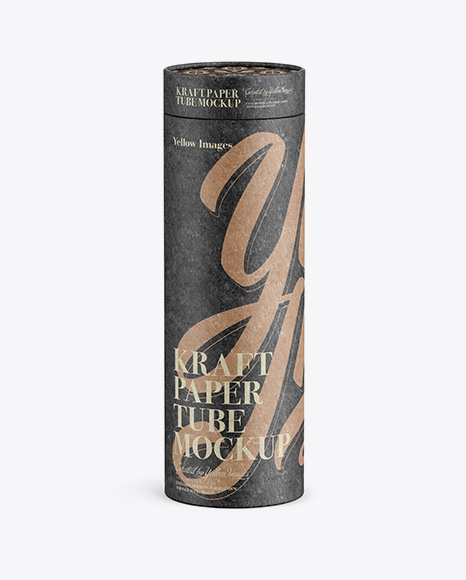 Close Kraft Paper Tube Mockup PSD #1