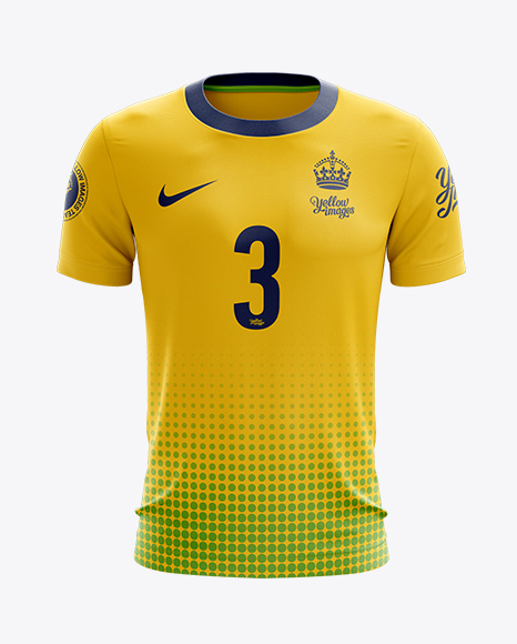 Download Crew Neck Soccer T Shirt Mockup Front View In Apparel Mockups On Yellow Images Object Mockups