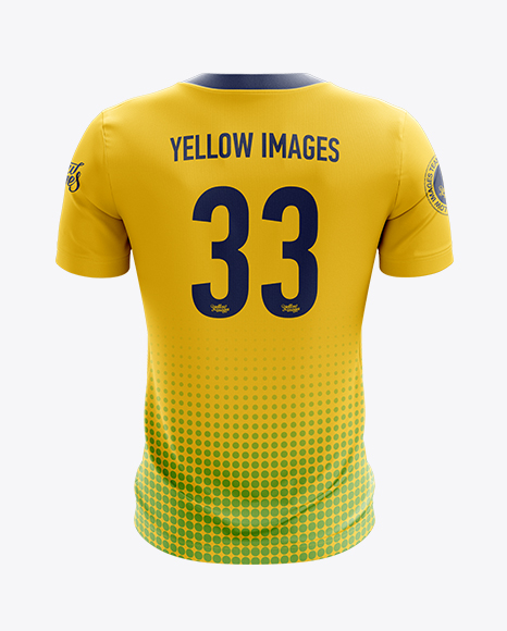 Crew Neck Soccer T Shirt Mockup Back View In Apparel Mockups On Yellow Images Object Mockups