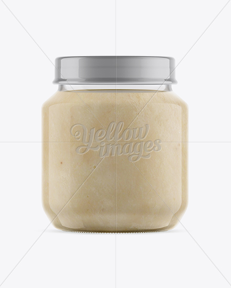 Download 141ml Babyfood Banana Puree Jar Mockup Yellowimages