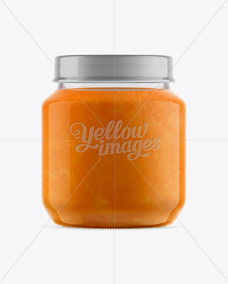 Download 141ml Babyfood Carrot Puree Jar Mockup In Jar Mockups On Yellow Images Object Mockups PSD Mockup Templates