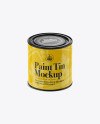 Download 0.75L Paint Tin Mockup in Can Mockups on Yellow Images Object Mockups