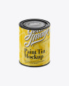 Download 1L Paint Tin Mockup in Can Mockups on Yellow Images Object Mockups